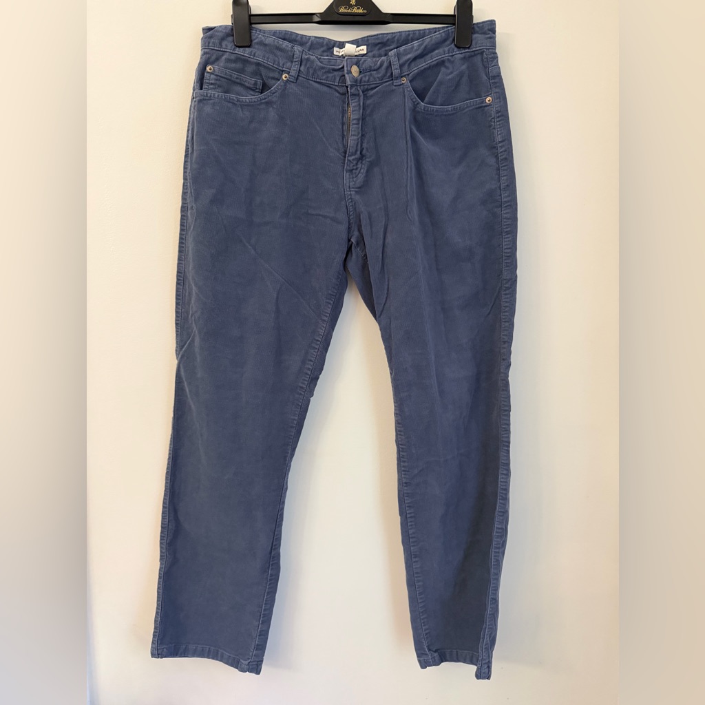 Peter Millar Pants Mens 34 Blue Corduroy Straight Leg Five Pocket Classic Casual